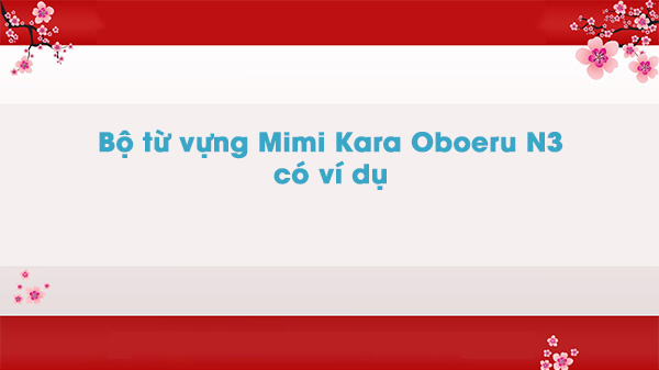 Bộ Từ Vựng Mimi Kara Oboeru N3 Co Vi Dụ